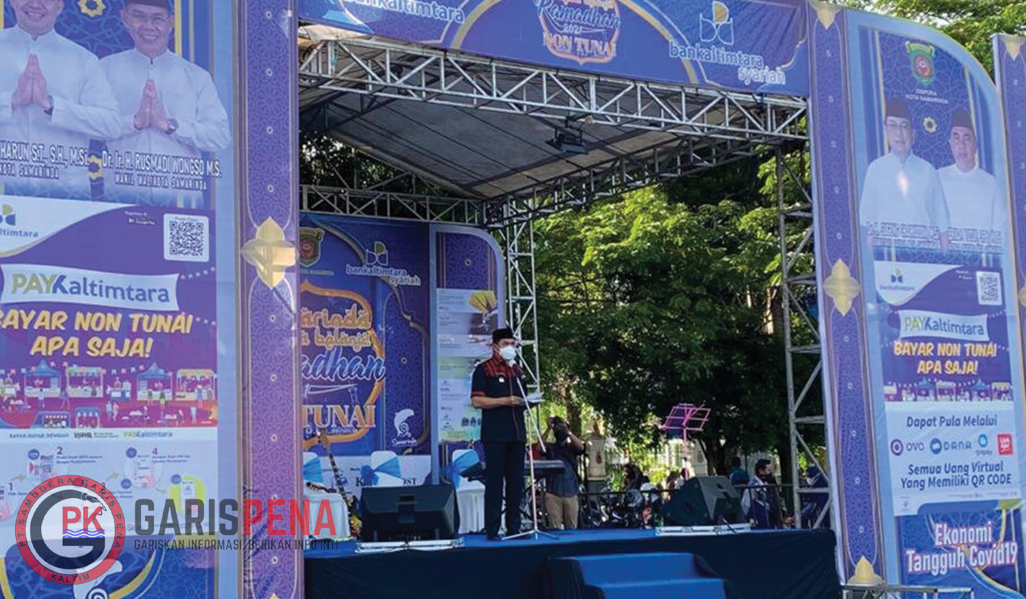 Wali Kota Samarinda, Andi Harun saat membuk kegiatan Wisata Belanja Ramadhan 2021 di Halaman GOR Segiri Samarinda, Kamis (15/4/2021).