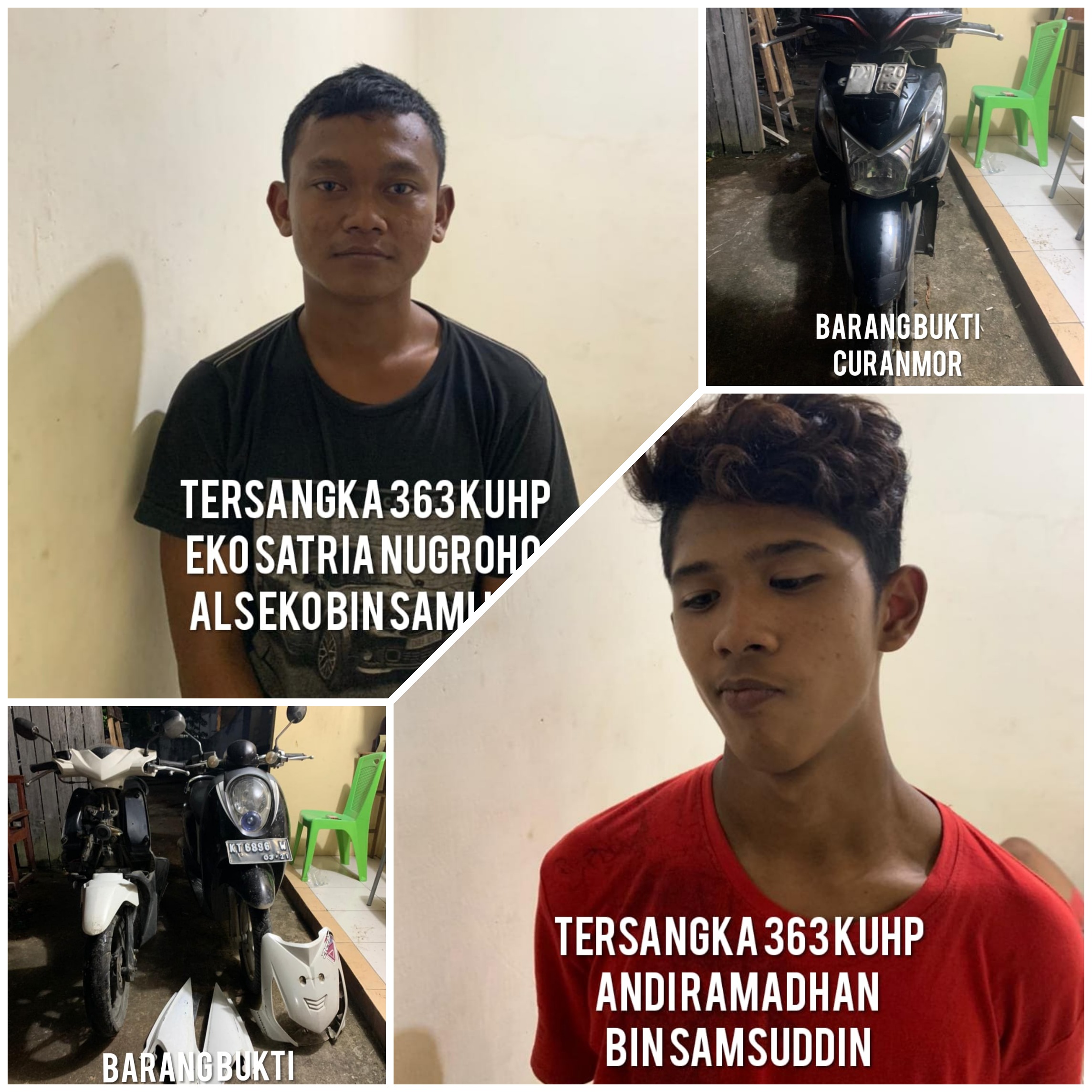 Foto : Jajaran Polda Kaltim dan Sektor Samarinda, Resort Samarinda Kota Mengamankan Pelaku Curanmor di Jalan Tri Sari berikut Barang Bukti Pelaku