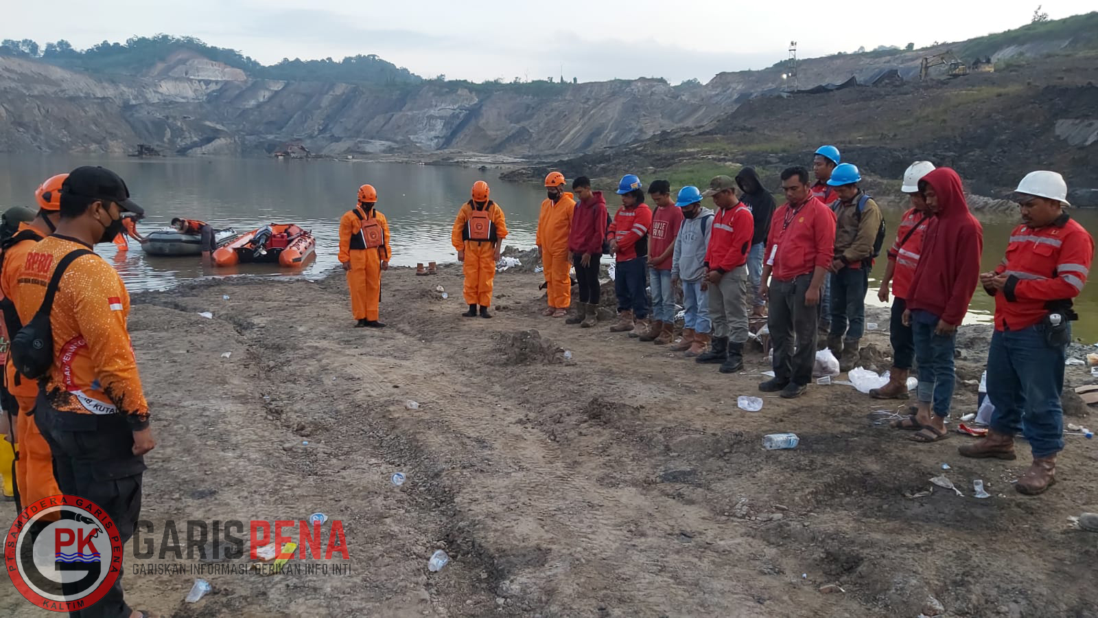 Foto : Lokasi area tambang yang terjadi longsor hingga merenggut nyawa dua pekerja (Dok Barsanas)