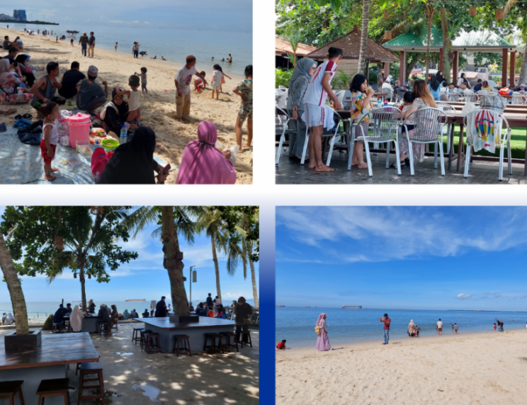 MANFAATKAN LIBUR: Terlihat antusias warga di Kaltim saat berlibur ke Pantai Kemala di Balikpapan