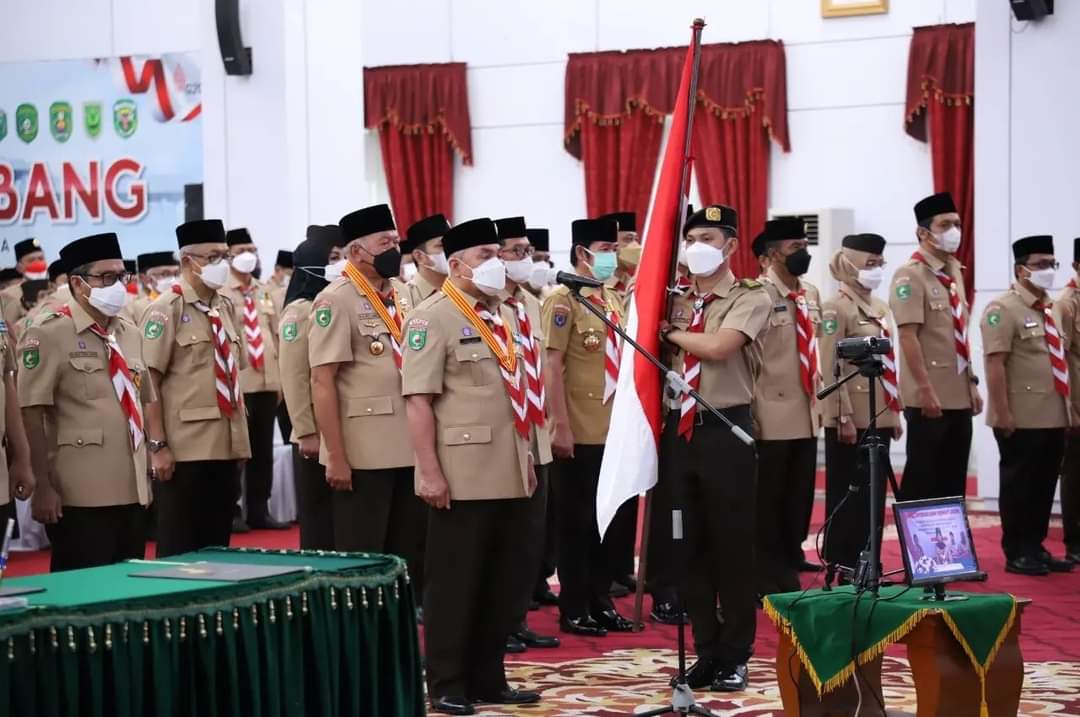 FOTO : Gubernur Isran Noor dalam pelantikan Mabida dan Kwarda Gerakan Pramuka Kaltim. (Dok Diskominfo Kaltim)