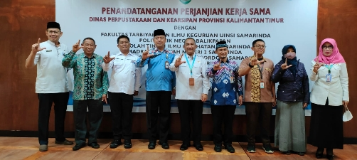 FOTO : Dinas Perpustakaan dan Kearsipan (DPK) Kaltim selain menandatangani naskah kerjasama dengan Ojek Muslimah Samarinda (OMS)