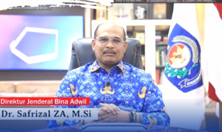 FOTO : Direktur Jenderal Bina Adwil, Dr. Safrizal Za, M.Si dalam Webinar: Ayo Beralih ke TV Digital yang digelar Kemkominfo, Minggu (30/10/2022).